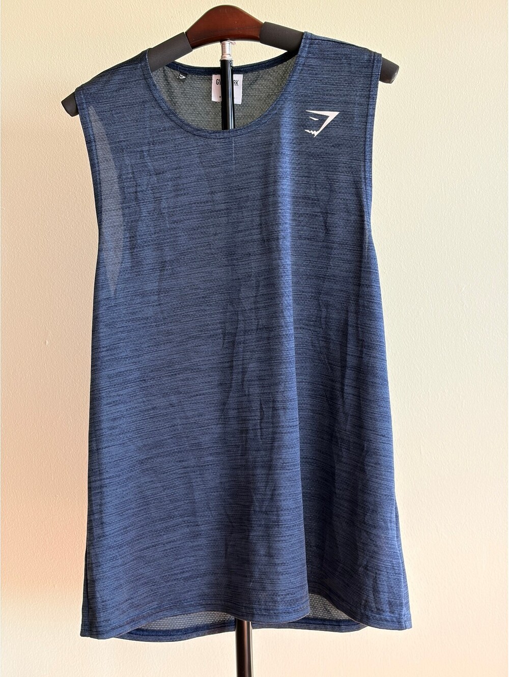 Gymshark Women's XL Blue Gray Longline Sleeveless Workout Tank Top